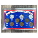 World War 2 Lincoln Penny Series Set, U.S. Minted