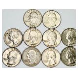 10 1964 Washington Quarters 90% Silver