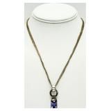 925 Amethyst Pendant on a 4-Strand 925 Necklace