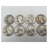 8-90% Silver Washington Quarters