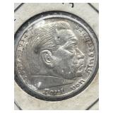 1937 German Third Reich 5 Reichsmark Silver Coin