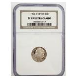 1996-S Roosevelt Dime NGC PF69 Ultra Cameo