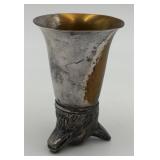 Wolf Dog Silver-plate and Bronze-tone Stirrup Cup