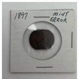 1987 Indian Head Penny Mint Error Coin