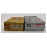 25-35 Win. & 9mm FMJ Center Fire Cartridges