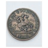 1852 Bank of Upper Canada One Penny Token in