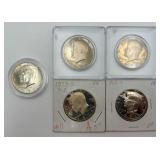 5 Kennedy Half Dollar Proof Coins