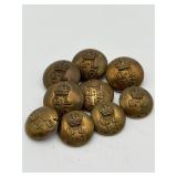 Antiq 16th Queenï¿½s Lancers Gilt Military Buttons