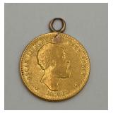 1874 Norway 10 Kroner 90% Gold Coin Pendant