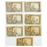 VTG France Foreign Dix (10) Francs Banknotes