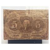 1862 5-Cent ï¿½Postage Currencyï¿½