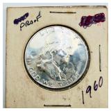 1960 Franklin Half Dollar Proof Coin 90% Silver