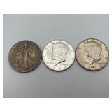 3-90% Silver Half Dollars