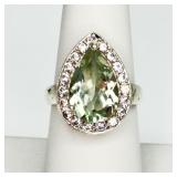 925 Green Topaz Ring