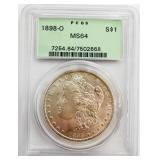 1898-O Morgan Silver Dollar PCGSMS64
