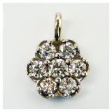 14KT W/G 1CTTW Natural Diamond Pendant