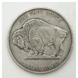 1 Troy Oz. .999 Fine Silver Buffalo Round