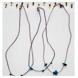 3 Silver Tone Turquoise Necklaces