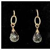 14K Gold Quartz Earrings