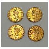 4-1852 California Gold 1/2 Tokens-Souvenirs