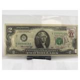 1976 Bicentennial UNC $2 Bill w/a Cancelled Stamp
