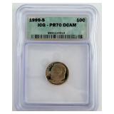 1999-S Roosevelt Dime ICG-PR70DCAM