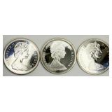 3 1965 Canada 50 Cents Silver Proof Coins