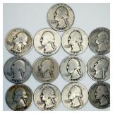 13 1942 Washington Quarters 90% Silver