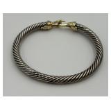 David Yurman 14K & 925 Cable Buckle Bracelet