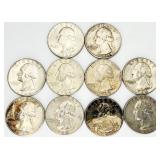 10 1964 Washington Quarters 90% Silver
