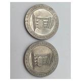 2-1969 Caesars Palace One Dollar Gaming Tokens