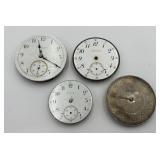 4 Various Antq. 17&19 Jewel Pocket Watch Movements