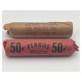 2 Vintage Rolls of Canada One Cent Coins