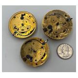 3 Antique Chain Driven Pocket Watch Movements