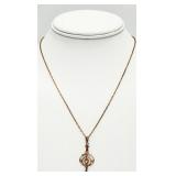 Art Nouveau Y/G Filled Pendant Necklace