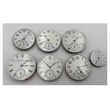 7 Vintage & Antique Elgin Pocket Watch Movements