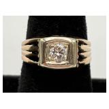 14K Gold Menï¿½s Diamond Ring, 7.621 gr