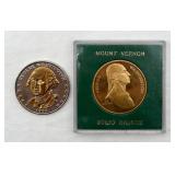 1982 Washington 250th Anniv. Medal & Bronze Medal