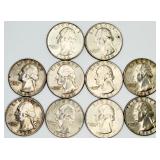 10 1964 Washington Quarters 90% Silver