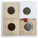 4 U.S. Two Cent Coins
