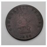 1820 Upper Canada Half Penny Copper Token