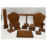 Lot of a Variety of Brown Jewelry Standa