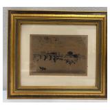 Framed Print of Etching By Artist Henri Le Riche