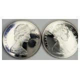 2 1965 Canada Silver Dollar Proof Coins