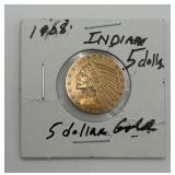 1908 Five Dollar Gold Indian Head Coin
