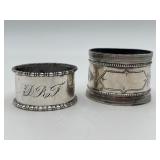 2-Sterling Silver Antique Napkin Rings