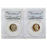 2 1982-S Jefferson Nickels PCGSPR69DCAM