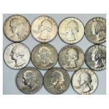 11 1964 Washington Quarters 90% Silver