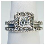 14KT W/G 1.5CT Diamond Wedding Set