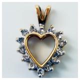 14KT Y/G Diamond Heart Pendant 1/4CT Diamonds